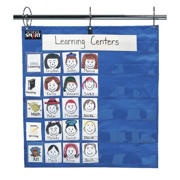 School Smart Student Group Pocket Chart, 26 x 27 Inches, Blue, 35 Pockets 085126